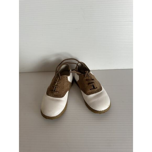 Boys L'amour Luke Leather Saddle Shoes Size 10 White Tan Dress Church Wedding - Picture 1 of 8